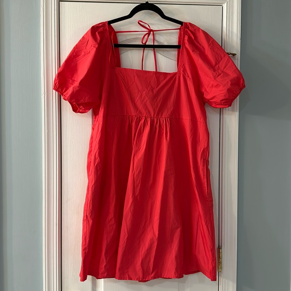 Draper James XXL red puff sleeve dress